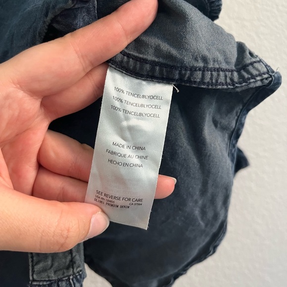 DL1961 Nassau & Manhattan Lace Up Button Front Shirt Size Small - Picture 4 of 6